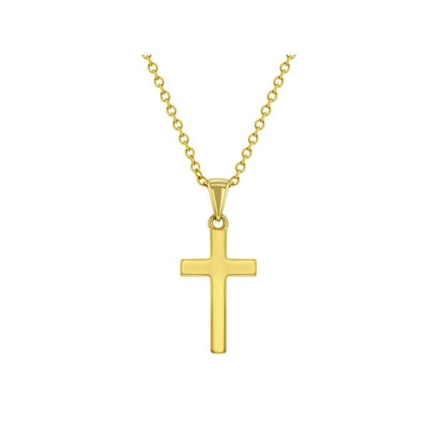 Shiny 925 Sterling Silver Plated Plain Cross Pendant Necklace 18" Chain Gift
